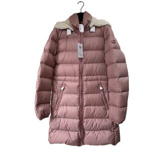 COACH Long Slim Puffer, Rose Pink, Winter Coat, Medium